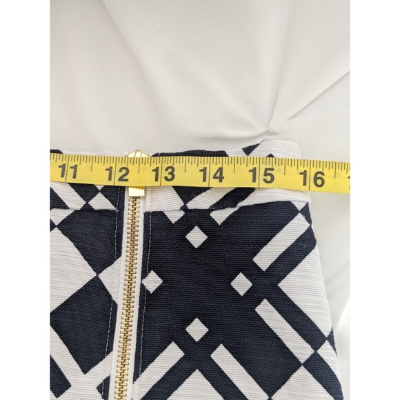 TALBOTS Skirt Womens 12P Black & White Career Art To Wear Gold Zip Corp Abstract - Picture 9 of 11